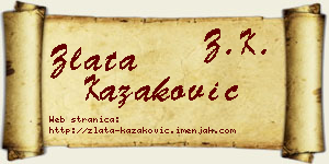 Zlata Kazaković vizit kartica